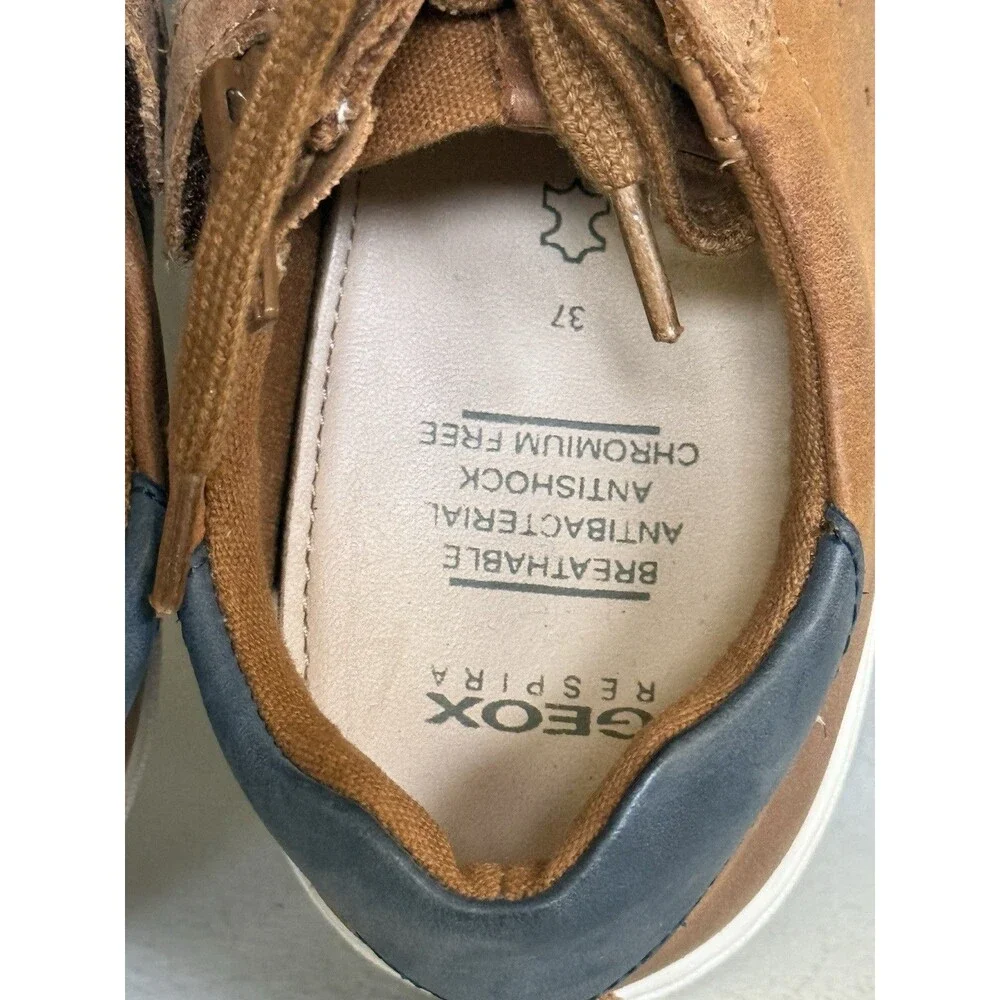 Geox Respira Womens Size 5 EU 37 Side Zip Sneakers Brown Black